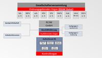 Das Organigramm der RLSW Regionalliga Südwest GmbH